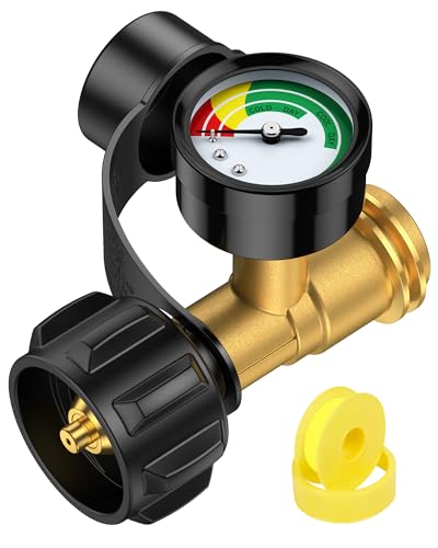 GasXpert Propane Tank Gauge Level Indicator Gas Grill Gauge for 5-40lbs Propane Tank Upgraded 3 Temperatures Scale Color-Coded Propane Gauge for Grill Heater Fryer Camper