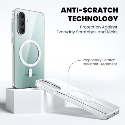 Image of DIZORO Crystal Clear Magnetic Compatible with Samsung A37 Back Cover case with Anti-Yellow (Compatible with Magsafe) Anti-Scratch | Shockproof Transparent Cover