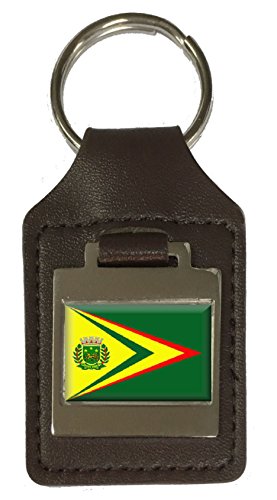 Porte-clés en cuir gravé Bauru City une idée cadeau originale pour les voyageurs