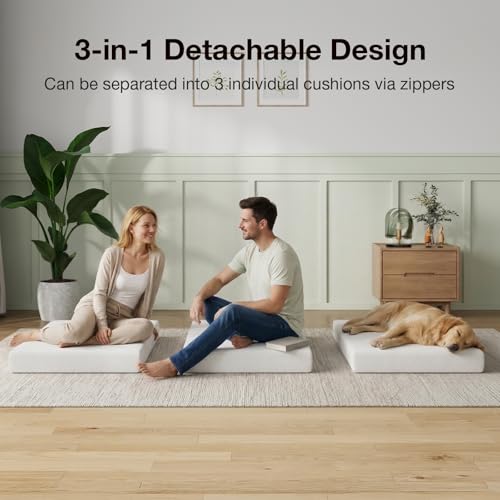 Novilla Foldable Mattress Topper, Queen Size Comfort Foam Trifold Mattress with Cloud Design Cover, 4 Inch Folding Mattress for Back Pain Relief, Suitable for Camping, RV Travel, 80"x60"x4" - Image 5