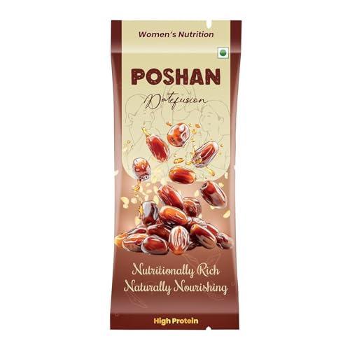 Image of POSHAN Women's Nutrition Protein Bar, 40 g | 8g Protein with 4G Fiber |No Added Sugar, 100% Vegetarian & Gluten-Free| Made with Dates, Ragi and Superfoods|No Trans Fat| Pack of 5