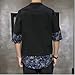 Men's Kung Fu Shirt,Traditional Chinese Hanfu Tang Suit Coat with Silk Printing,Half Sleeve Top for Casual Summer Outfits A-Black