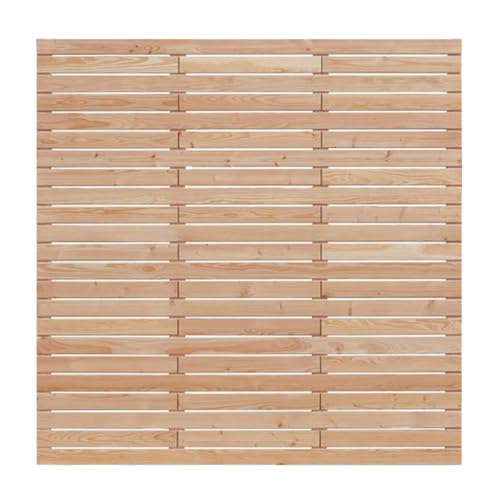 Mega-Holz Sichtschutzzaun Set Valentina 180 x 180 cm Lärche Naturbelassen inkl. Pfosten und Montagematerial