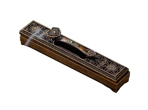 Vamior Copper Alloy Incense Holder Box for Sticks Ash Catcher Burner(E)