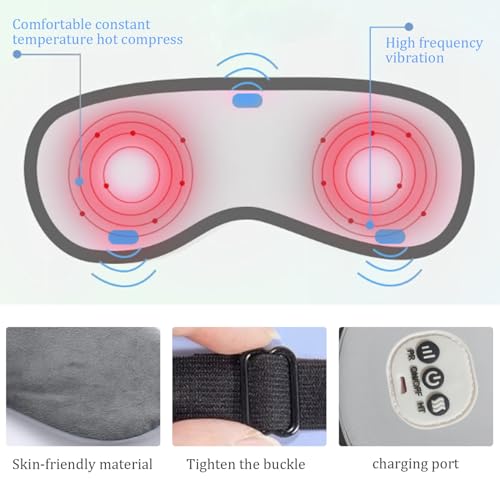 Masque oculaire chauffant apaisant pour les yeux secs et fatigués - 6