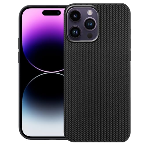 Image of amazon basics Braided Design Case Cover for iPhone 14 Pro | Matte Finish | (Black, iPhone 14 Pro)