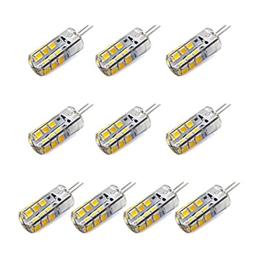 LJFLI 10 X High Brightness G4 2.5 W 24 SMD 2835 260 LM Warm White/Cool White T Decorative Corn Bulbs DC 12 V,Warm White,3w
