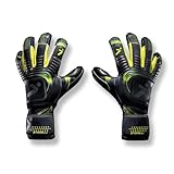 Storelli Silencer Menace Goalkeeper Gloves | Soccer Goalie Gloves with Finger Spines | Enhanced Finger and Hand Protection | Black & Yellow | Size 11