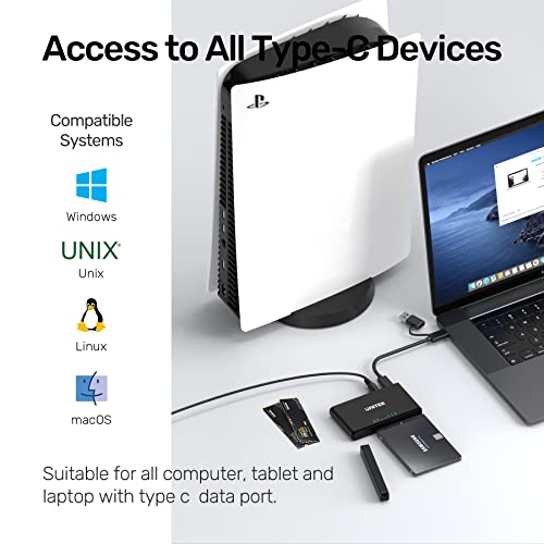 Unitek M.2 and SATA to USB Duplicator with 2.5" /3.5" SATA Hard Drive Adapter Converter, USB C 3.1 Gen2 10 Gbps Docking Station Support Offline Clone for M-Key NVME SSD, and SATA External Enclosure - Thumbnail 4