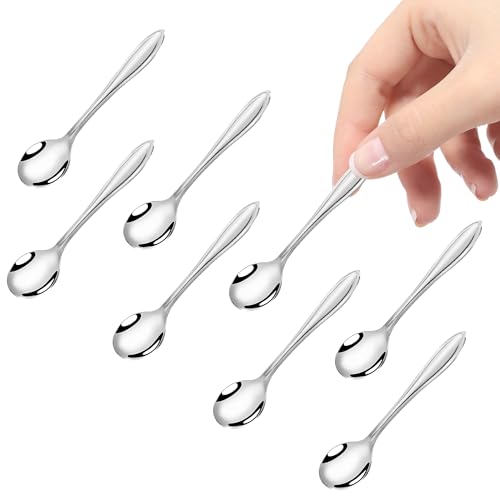 8 Stück Mini Kaffeelöffel Edelstahl, Cute Small Edelstahl Gewürz Löffel, Robuste Espressolöffel und Vielseitige Kleine Löffel für Kaffee Tee...