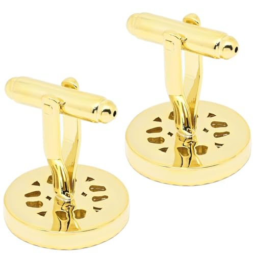 Mancuernillas redondas nudo celta doradas para hombre miniatura 5