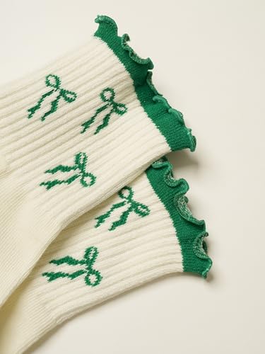 Image of Shapes Studio Half Calf Grip Socks, Cute Fruit Pilates Socks, Ruffle Socks, Non-Slip for Barre Yoga