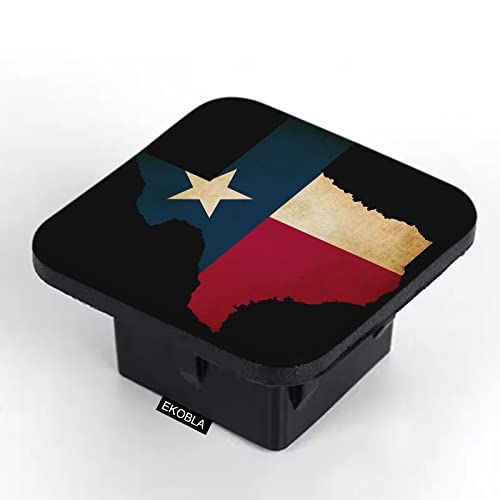 Ekobla Texas State Map Hitch Cover Rubber 2 Inch Grunge Texas Flag Independence Day Usa American Tow Rear Receivers Plug Covers Hitch Cover Tube Plug Insert Fits 2" Receivers #TOP7
