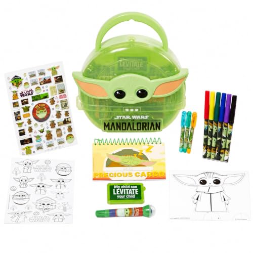 Star Wars Mandalorian Baby Yoda Coloring & Sticker Activity Set for Kids with Travel Carrying Case