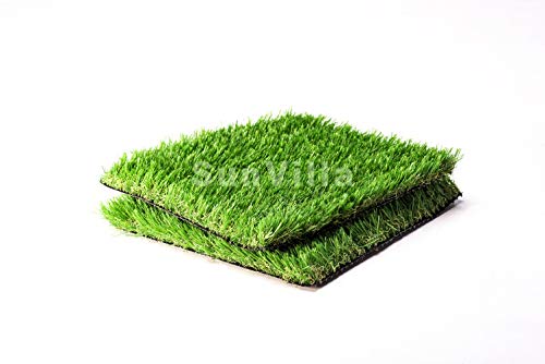 SunVilla Artificial Grass Square Tiles - 12 x 12 Inch Small Turf Grass Craft Piece Indoor Outdoor Wall Decorations for Wedding, Christmas, for All Holidays and Occasions (12)