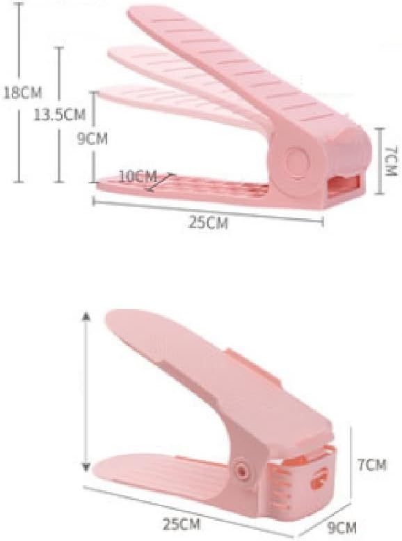 Shoe Stacker, 8pcs Adjustable Shoe Rack,Better Stability Shoe Organizer,Shoe Stacker,Space Saver, Non-Slip (Color : Pink) (Pink)