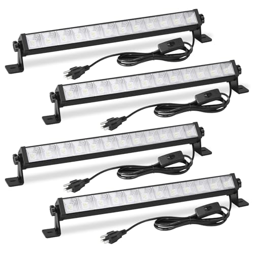 4 Pack 24W LED Shop Light, Plug in Garage Light with 6.5FT Cord and On/Off Switch, 6000K 5400LM Work Shop Lighting for Garage Workshop Warehouse Factory Yard