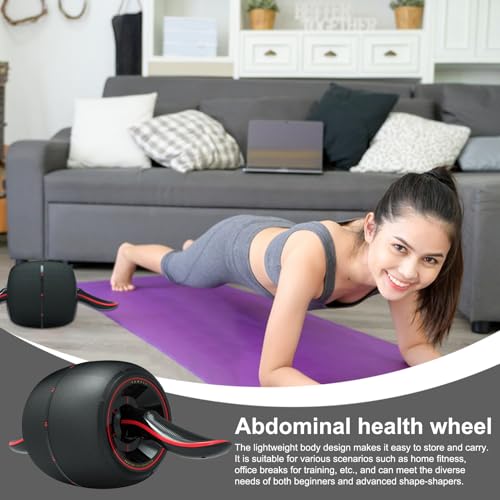 Rueda de ejercicios Ab Roller compacta para gimnasio en casa y entrenamiento de core 3