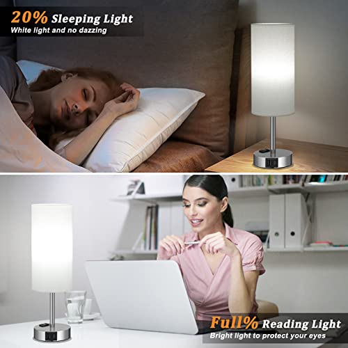 Touch Lamps For Bedrooms Set Of 2 Bedside - 3 Way Bedroom Lamps For Nightstand, Modern End Table Lamp With Usb C Ports Outlets, Two Dimmable Bed Side Lamps For Living Room, Night Stand Light Kid Guest #TOP4