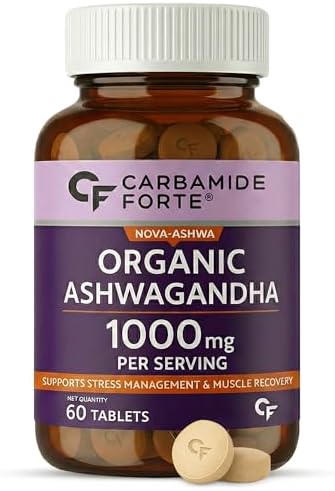 Carbamide Forte Ashwagandha Tablets 1000mg | Organic Ashwagandha Tablet for Men & Women | 60 Tablets