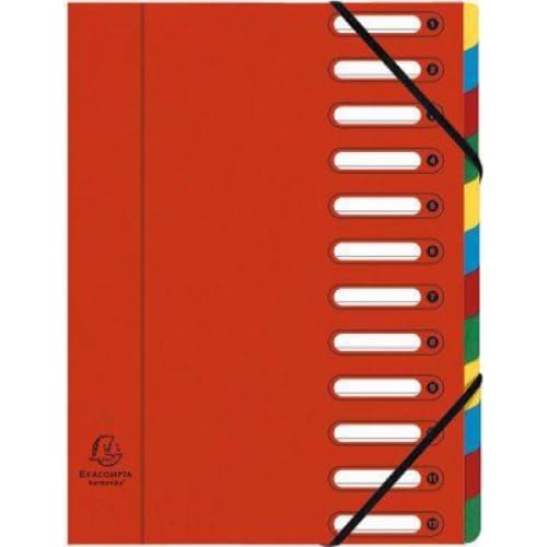 Lot de 6 Trieur extensible HARMONIKA, 12 compartiments, coloris rouge