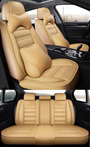 Eunncu 車 シートカバー に適し トヨタ プリウス 30系 プリウス 50シリーズ プリウスα 対応 アクセサリー 防水 取付簡単 ベージュ