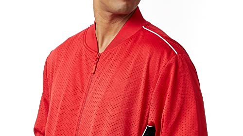 Stacy Adams Men’s 2Pc Mesh Sport-Casual Zip Tracksuit (As1, Alpha, X_L, Regular, Regular, Red/Black/White) #TOP2