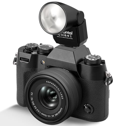 Mini Flash Speedlite, Desiontal GN8 6200K Camera Flash Light for Sony Nikon Olympus Canon Fuiifilm PentaX Hot Shoe Interface Camera, 4 Power Level 300mAh Battery 11/250S Flash Rate (Black)