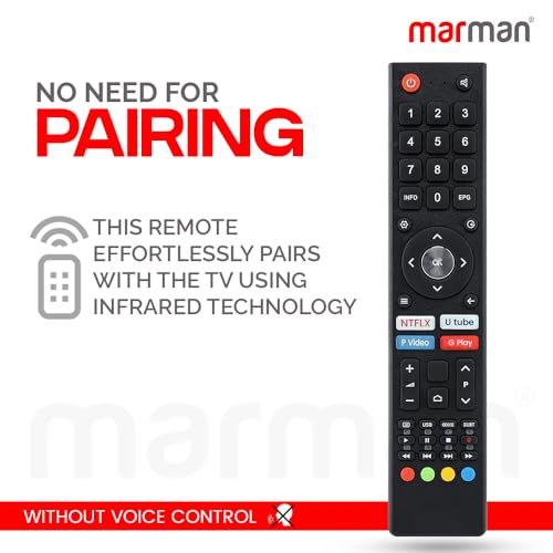 Image of marman Compatible with BPL Smart TV Remote Control Original Model 32H D5300 32H-D4301 43F-A4301 Suitable for Android HD 4k UHD LED QLED Televisions Non Voice Command with Hotkeys