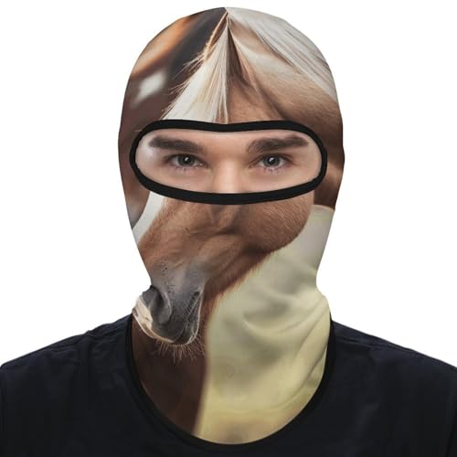 Balaclava adorable de caballo para hombre y mujer con protección solar, transpirable, máscara facial de cabeza completa para senderismo, ciclismo, correr y conducir miniatura 1