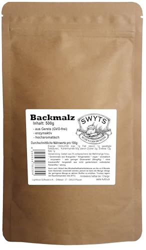 Backmalz 500g - aus Gerste enzymaktiv - backen wie die Profis mit Qualität aus Deutschland von SWYTS - mind. 6 Monate haltbar