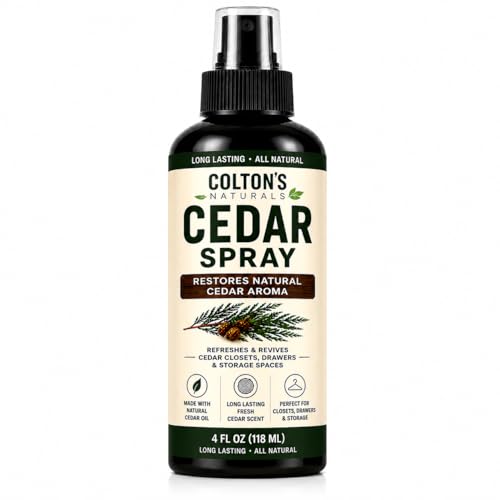 Colton's Naturals Cedar Spray – 4 ounce – With Lavender Extract – Non-Chemical Wood Protection – for Cedar Wood – Restores Scent 4oz Bottle – Closets & Drawers