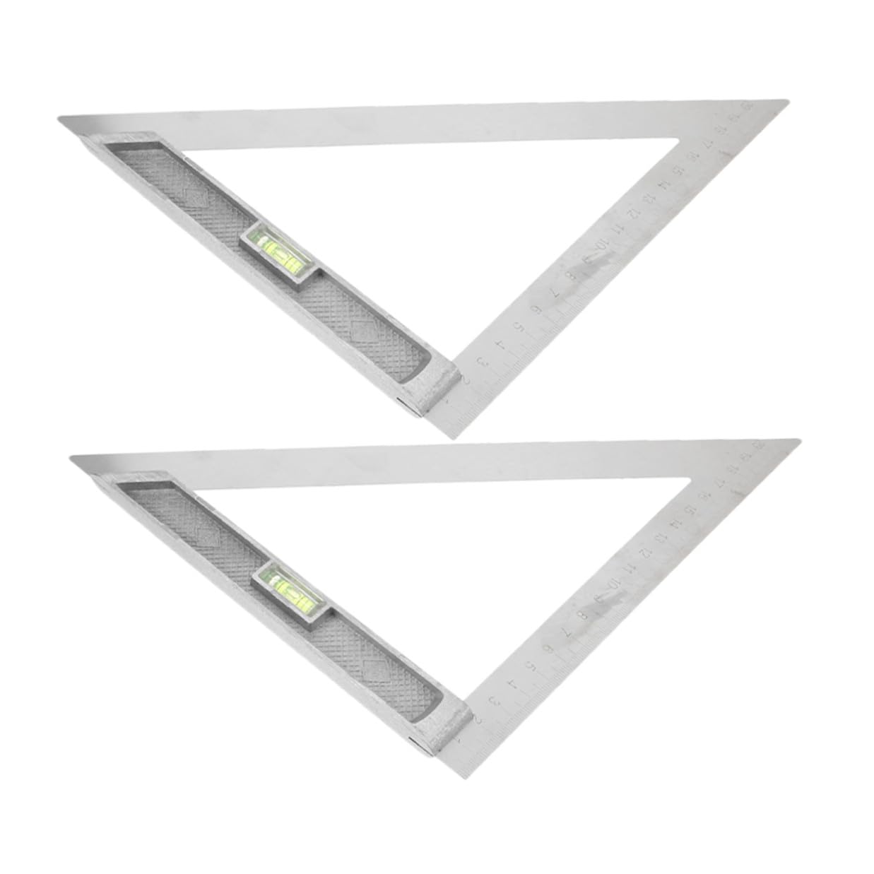 ABOOFAN 2pcs Woodworking Square Tool with Level, 90 Degree Carpenter Square Ruler for Precision Angle Measurement and Drawing, Sturdy Triangle Ruler for Carpentry and Engineering Use