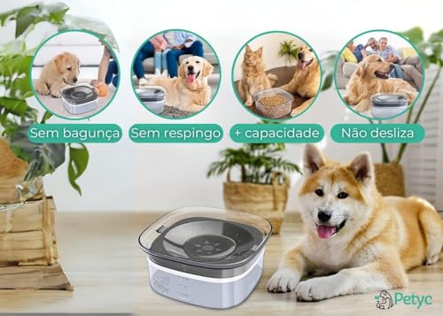 Bebedouro Automático Pelo Seco 2L PETYC Premium Design, 20x11 cm, Produto Petshop Raças de Pelo Long