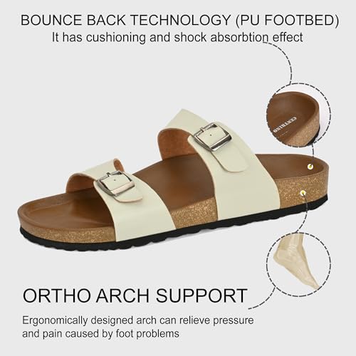 Image of Centrino Women's Berkin-Style Slip-On Sandals | Open Toe Design | Soft PU Footbed | Lightweight & Comfortable | Arch Support | On-Grip Sole | Casual Outdoor Wear (9223)