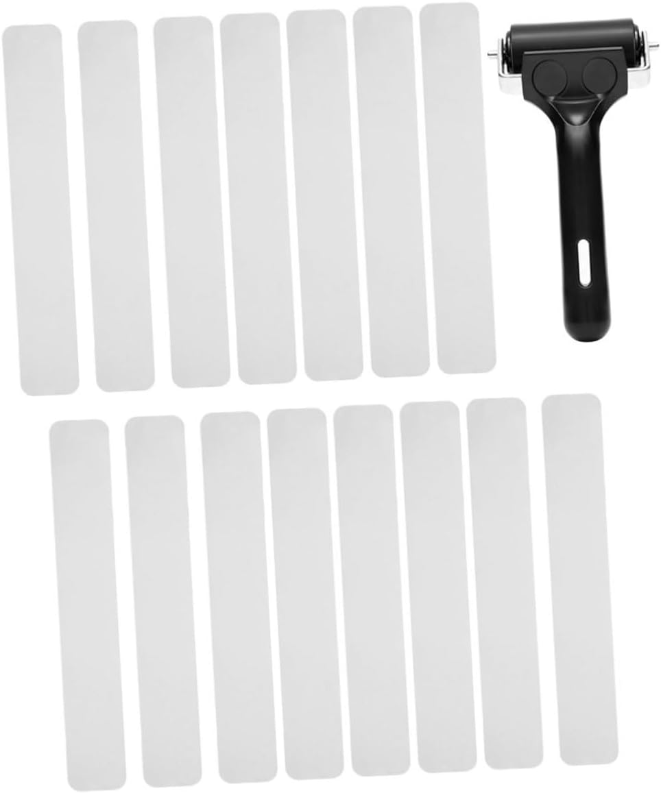 Gadpiparty 15pcs Bathroom Anti-slip Tape Strips 4x24in Self-adhesive Non-skid Stair Treads with Roller for Bathtub and Floor Safety