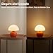 Dawnwake Mushroom Lamp Table Lamp for Bedroom,Desk Bedside Small Lamps for Living Room Night Stands,Mushroom Decor Cute Mini Modern Mid Century Lamps,Unique Aesthetic Home Living Room Decor(Orange)