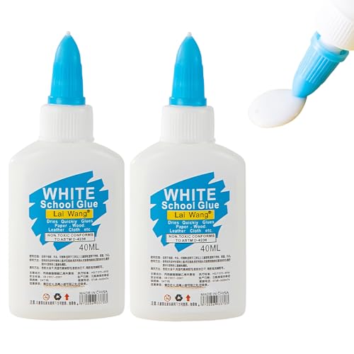 Omeblos Wood Glue Strong for Furniture, 2Pcs 40ml Wood Glue for Furniture Heavy Duty, Interior & Exterior Furniture Glue for Crafts, Furniture, Baseboard, Cabinets, Door