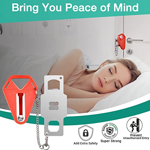 Portable Door Lock Home Security Door Lock And 4 Pack Magnetic Door Stop #TOP2