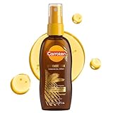 Carroten Intensive Tanning Oil Spray | Travel Size Browning Tan Accelerator | Carrot & Coconut Oils with Vitamin A & E for Silky Hydration | Water Resistant | TSA Approved | Made in Greece | 2.3 oz