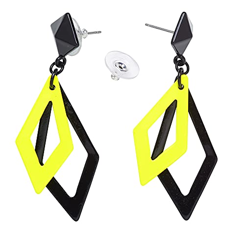 W WIDMANN- Boucles d'oreilles Rhombus Taille Unique Fluo, 11008913, Noir/Jaune