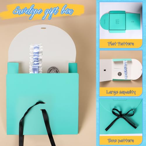 KufaerBeam Jarretière de mariage pour mariée, dentelle bleue avec nœud, extensible – vue 6