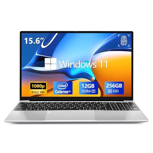 VGKE [Windows 11 Home] B15 [2022 Upgrade] Windows 11 Laptop with Fingerprint Reader, 15.6" Full HD 1920*1080 IPS, Intel Celeron J4125 Processor, 12GB RAM LPDDR4, 256GB SSD, Backlit Keyboard