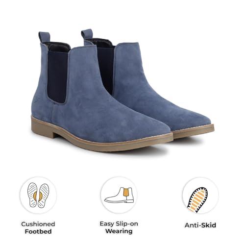 Image of YOHO Comfortable Boots For Men | Extra Cushioned Foot Bed And Skin Friendly Ankle Boot With Low Heels | PU Finish Material | Trendy, Stylish & Casual Boots | Winter, Snow & Holiday Outings