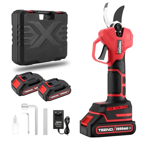 TEENO Sécateur Électrique Sans Fil, 2 Batteries
