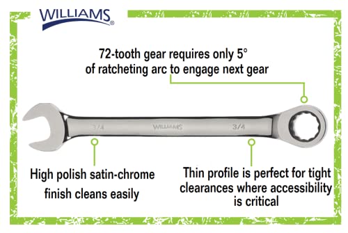 Williams JHW1230NRC Ratcheting Combination Wrench, 15/16-Inch by Williams - Image 2