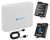 anegine Dual Battery Charger Hub for DJI Osmo Action 5/4/3 & Osmo 360 with 2-Pack 2100mAh Replacement Batteries, Compatible with DJI Osmo Action 5 Pro, Action 4, Action 3, Osmo 360 Cameras