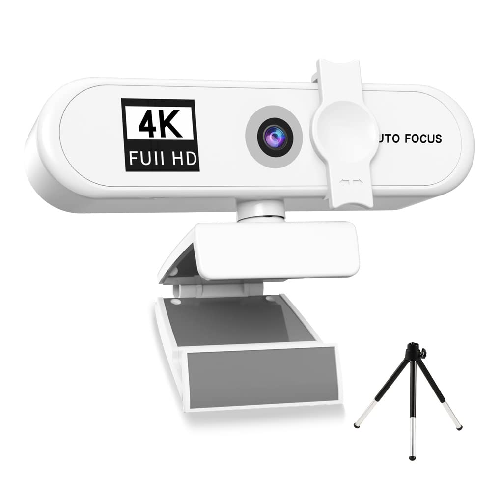 Lot de 5 webcams d'ordinateur à mise au point automatique HD USB en ligne réglable avec microphone filaire de rechange pour webcam externe Blanc 4K