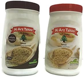 Al Arz Tahini Variety Pack - Whole Sesame Tahini & Tahini Sesame Seed Paste, 16 oz each, No Preservatives