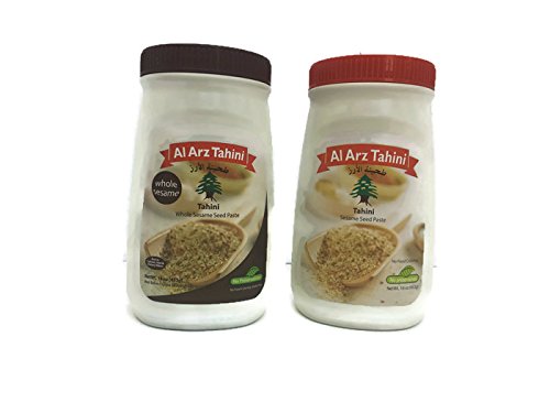 Al Arz Tahini Variety Pack - Whole Sesame Tahini & Tahini Sesame Seed Paste, 16 Oz Each, No Preservatives #TOP18